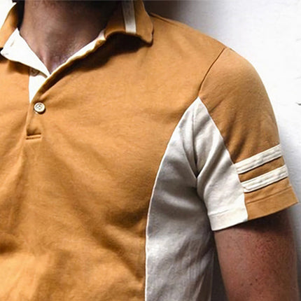 Men's Slim Fit Polo T-Shirt | Summer Classic | Colorblock Design | Breathable Cotton Polyester | Short Sleeve | Comfortable Stylish Look | Sizes S-3XL | Tailored Silhouette | Three-Button Placket