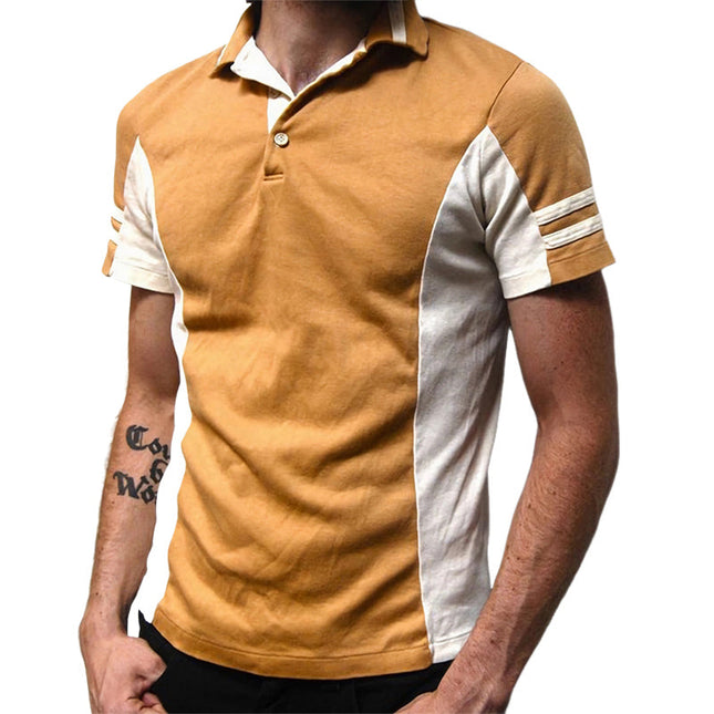 Men's Slim Fit Polo T-Shirt | Summer Classic | Colorblock Design | Breathable Cotton Polyester | Short Sleeve | Comfortable Stylish Look | Sizes S-3XL | Tailored Silhouette | Three-Button Placket