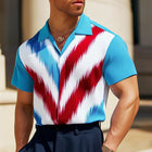 Men's Summer Fashion | Colorblock Knitted Short Sleeve Shirt | Modern Design | Comfortable Cotton Blend | Relaxed Fit | Lapel Neck | Casual Wear | Breathable Fabric | Versatile Wardrobe Essential