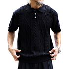 Men's Retro Knitted Polo Shirt | Casual Solid Color | Short-Sleeved Cotton Blend | Classic Collar | Comfortable Fit | Sizes S-3XL | Versatile Wardrobe Essential