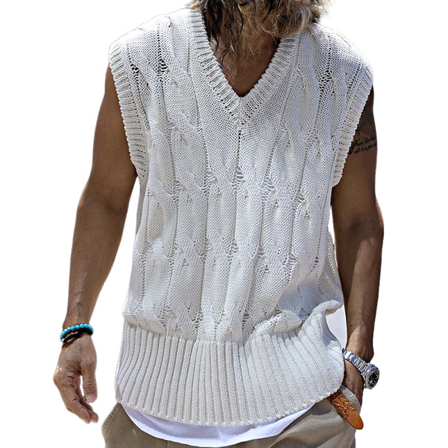 Men's Retro Tank Top | Crew Neck | Solid Color | Sleeveless Casual Shirt | Soft Knitted Fabric | Comfortable Fit | Versatile Fashion | Classic Design | Various Sizes S to 3XL | Easy Layering