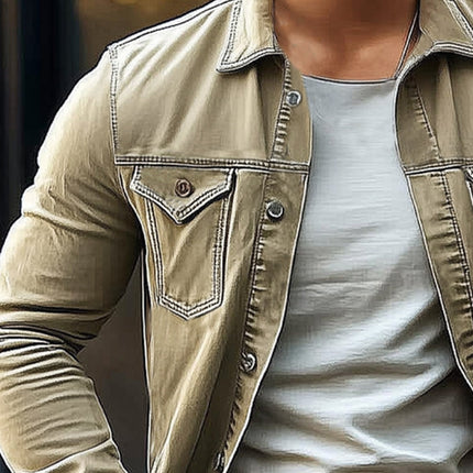 Men's Vintage Denim Jacket | Lapel Button Outerwear | Spring & Autumn Fashion | Classic Blue | Regular Fit | High-Quality Durable Fabric | Casual Urban Style | Versatile Layering | S to 3XL Sizes
