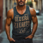 Men's Summer Fashion Tank Top | Retro Letter Printed Sleeveless | Vintage Style | Cool Breathable Cotton | Casual Fit | V Neck | Perfect for Workouts & Lounging | Sizes S to 3XL