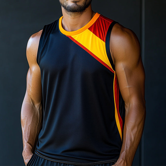 Men's Summer Sports Tank Top | Moisture Wicking Athletic Tank | Fashion Print | Lightweight Breathable Fitness Wear | Durable Construction for Active Lifestyles | Comfortable Fit | Perfect for Workouts
