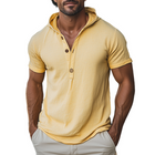 Men's Slim Fit Hooded Hawaiian T-Shirt | Lightweight Ramie Fabric | Summer Casual Style | Short Sleeve | Tropical Beachwear | Breathable & Comfortable | Versatile Vacation Top