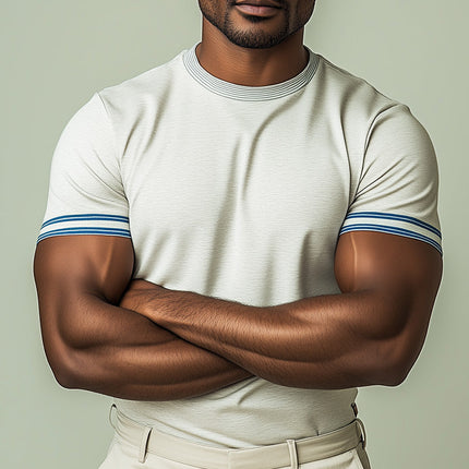 Men's T-Shirt | Summer Cotton Blend | Simple Sports Short-Sleeved | Casual Fashion | Breathable & Comfortable | Modern Fit | Versatile Everyday Wear | Ideal for Hot Weather