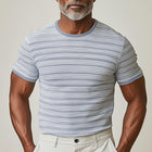 Men's T-Shirt | Summer Fashion | Pinstripe Print | Blended Fabric | Short Sleeve | Stylish & Comfortable | Breathable | Tailored Fit | Casual & Versatile | Wardrobe Essential