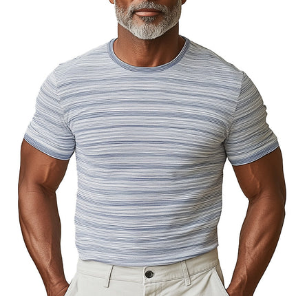 Men's T-Shirt | Summer Fashion | Pinstripe Print | Blended Fabric | Short Sleeve | Stylish & Comfortable | Breathable | Tailored Fit | Casual & Versatile | Wardrobe Essential