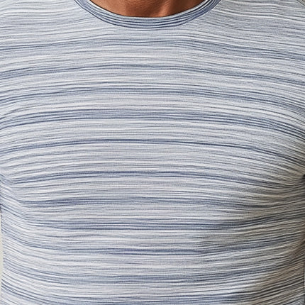 Men's T-Shirt | Summer Fashion | Pinstripe Print | Blended Fabric | Short Sleeve | Stylish & Comfortable | Breathable | Tailored Fit | Casual & Versatile | Wardrobe Essential