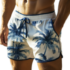 Men's Hawaiian Beach Shorts | Coconut Tree Print | Retro Casual Style | Lightweight Quick-Drying Polyester | Elastic Waist with Drawstring | Relaxed Fit | Summer Outings & Vacations | S to 3XL Sizes