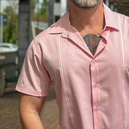 Men's Retro Casual Lapel Collar Short Sleeve Shirt | Solid Color | Breathable Cotton Blend | Versatile Everyday Wear | Sizes S to 3XL | Perfect for Spring & Summer | Classic Aesthetic | Timeless Design