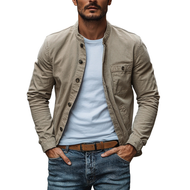 Men's Slim Fit Jacket | Cotton Washed | Stand Collar | Single Breasted | Casual & Semi-Formal | Timeless Style | Modern Comfort | Versatile Colors | Functional Pockets | All-Day Comfort | Multiple Sizes | Durable & Easy Care