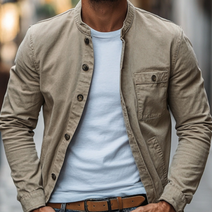Men's Slim Fit Jacket | Cotton Washed | Stand Collar | Single Breasted | Casual & Semi-Formal | Timeless Style | Modern Comfort | Versatile Colors | Functional Pockets | All-Day Comfort | Multiple Sizes | Durable & Easy Care