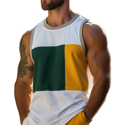 Men's Summer Tank Top | Contrast Print | Blended Fabric | Breathable & Comfortable | Durable Stitching | Relaxed Fit | Versatile Casual Wear