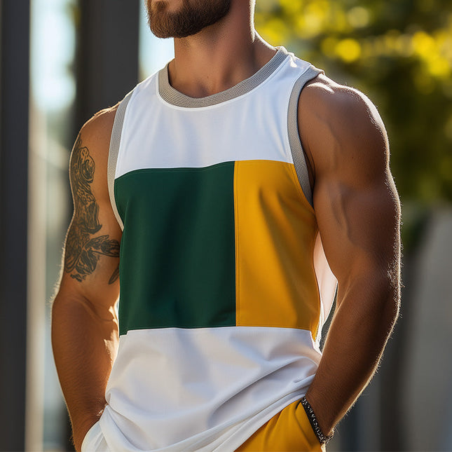 Men's Summer Tank Top | Contrast Print | Blended Fabric | Breathable & Comfortable | Durable Stitching | Relaxed Fit | Versatile Casual Wear