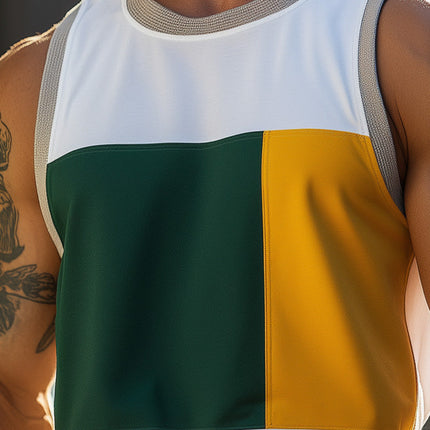 Men's Summer Tank Top | Contrast Print | Blended Fabric | Breathable & Comfortable | Durable Stitching | Relaxed Fit | Versatile Casual Wear