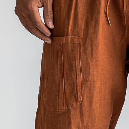 Men's Linen Shorts | Comfortable Breathable Summer Apparel | Casual Sports Style | Elastic Waistband & Drawstring | Durable & Stylish | Perfect for Casual Outings & Light Sports