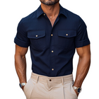 Men's Vintage Lapel Pocket Shirt | Cotton Short Sleeve | Casual Summer Top | Breathable Comfort | Versatile Collar | Sizes S-3XL | Timeless Style for Spring & Summer | Ideal for Outings & Gatherings