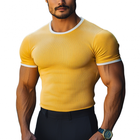 Men's Colorblock T-shirt | Elastic Stripe Design | Slim Fit | Short Sleeve | Round Neck | Casual Top | Soft Cotton Polyester | Fresh Trendy Look | MTA2794D5M