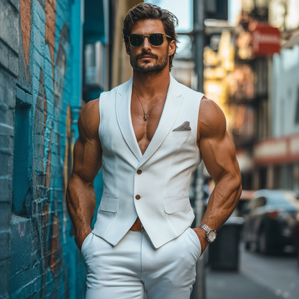 Men's Vintage Peaked Lapel Vest | Single Breasted Waffle Texture | Slim Fit Tailored Suit Vest | Elegant Formal Wedding & Party Wear | High-Quality Stylish Men's Vest | Multiple Sizes & Colors Available