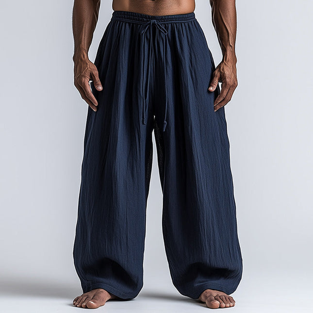 Men's Linen Blended Casual Pants | Summer Loose Fit | Breathable & Comfortable | Lightweight Relaxed Trousers for Warm Weather | Durable & Stylish | Versatile Pairing with Tops | Essential Summer Wardrobe