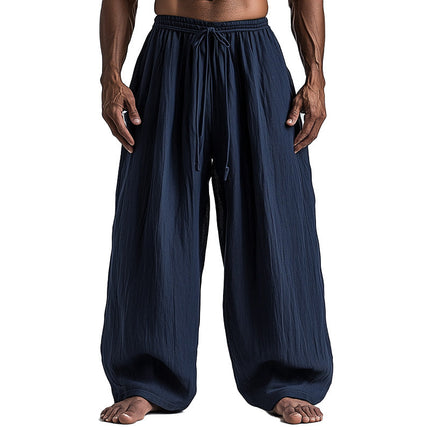 Men's Linen Blended Casual Pants | Summer Loose Fit | Breathable & Comfortable | Lightweight Relaxed Trousers for Warm Weather | Durable & Stylish | Versatile Pairing with Tops | Essential Summer Wardrobe