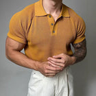 Men's Polo Shirt | Solid Color Casual Knitted Short Sleeve | Lightweight Breathable Fabric | Tailored Fit | Multiple Classic Colors | Versatile Wardrobe Essential | Ideal for Casual & Semi-Formal Settings