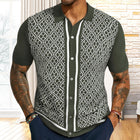 Men's Polo Shirt | Jacquard Knit | Short Sleeve | Classic Collar | High-Quality Fabric | Intricate Patterns | Relaxed Fit | Versatile Style | Perfect for Warm Weather