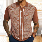 Men's Polo Shirt | Jacquard Knit | Short Sleeve | Classic Collar | High-Quality Fabric | Intricate Patterns | Relaxed Fit | Versatile Style | Perfect for Warm Weather