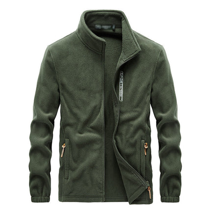 Men's Polar Fleece Jacket | Warm Lightweight Outerwear | Full Zip | Sporty Design | Stand-Up Collar | Elastic Cuffs | Side Zipper Pockets | Ideal for Outdoor Activities | Casual Wear
