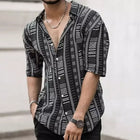 Men's Retro Print Short Sleeve Shirt | Vintage Style Casual Top | Lightweight Cotton Blend | Button-Up | Regular Fit | Classic Collar | Breathable Material | Eye-Catching Design | Ideal for Summer Wardrobe