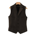 Men's Wool Blend Vest | Vintage Style | Single Breasted with Lapel | Slim Fit | Charcoal Navy Herringbone Patterns | Smart Casual Formal Wear | Adjustable Back | Functional Pockets | Year-Round Outerwear