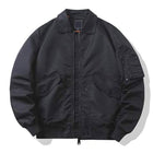 Men's Bomber Jacket | Polyester Lapel Collar | Ribbed Cuffs & Collar | Two Hand Pockets | Fall Spring Outerwear | Machine Washable | Classic Design with Modern Edge | Versatile Stylish Jacket