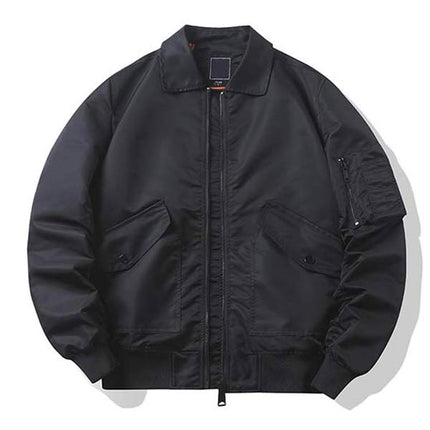 Men's Bomber Jacket | Polyester Lapel Collar | Ribbed Cuffs & Collar | Two Hand Pockets | Fall Spring Outerwear | Machine Washable | Classic Design with Modern Edge | Versatile Stylish Jacket
