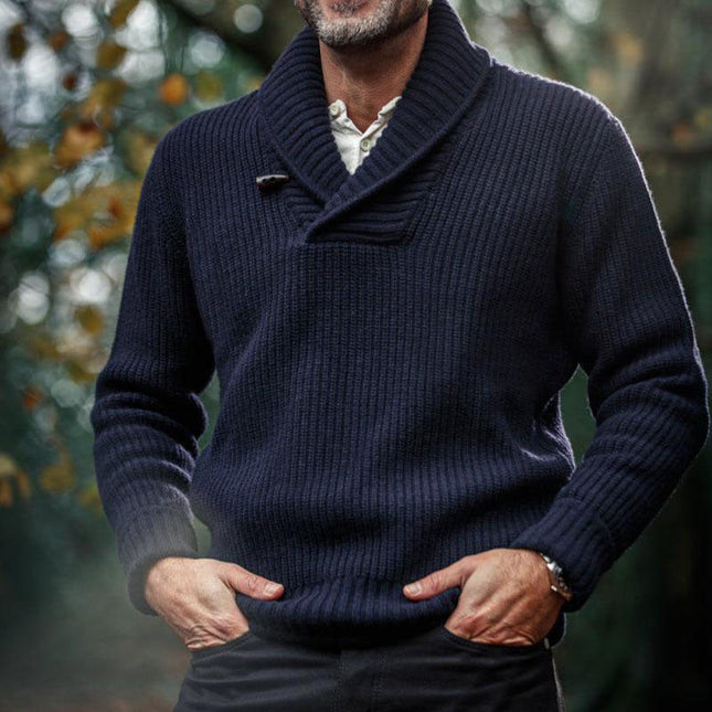 Men's Vintage Sweater | Classic Solid Color Pullover | Long Sleeve Casual Outerwear | Winter Warm Apparel | Soft and Durable Knitwear | Versatile Fit | Men's Fashion Essentials