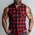 Men's Sleeveless Plaid Tank Top | Summer Cotton Linen Blend | Casual Breathable | Classic Print | Relaxed Fit