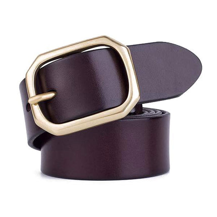 Vintage Leather Belt | Cowhide | Genuine Leather | Men's & Women's Fashion Accessories | Classic Style | Adjustable Strap