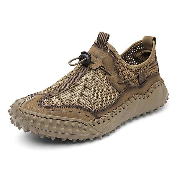 Men's All-Terrain Mesh Slip-On Hiking Sneakers | Lightweight & Breathable | Bungee Cord Closure | Flexible Non-Slip Sole | Versatile for Water & Track Activities