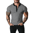 Men's Retro Houndstooth Patchwork T-Shirt | Henry Collar Slim Fit | Short Sleeve | Stylish Casual Top | Fashionable Men's Shirt | Comfortable Versatile Apparel | Modern Classic Design