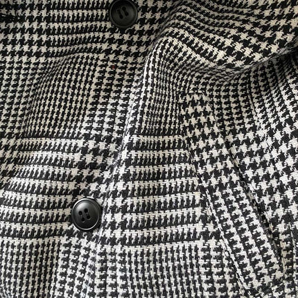 Men's Houndstooth Coat | Retro Double-Breasted Knee-Length Outerwear | Classic Casual Style | Vintage Sophistication | Tailored Fit | Lapel Collar | Functional Pockets | Versatile for Casual or Formal Use