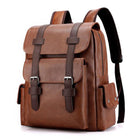 Vintage Leather Backpack | Men's Multi Pocket Bag | Water Resistant & Lightweight | Breathable Straps | Large Capacity | Ideal for Travel & School | Laptop Compartment | Casual Hiking Daypack | 34x12x38cm