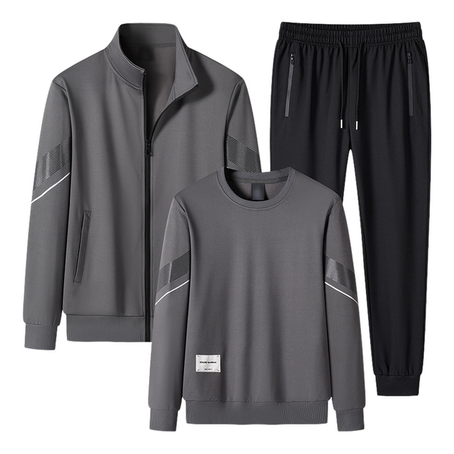 Men's Three-piece Set | Outdoor Sweatshirt Hoodie | Casual Pants | Long Sleeve | Drawstring Collar | Soft Breathable Fabric | Versatile Colors | Regular Fit | Comfortable Activewear