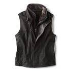 Men's Leather Vest | Soft Vintage Style | Double Layer Fleece Collar | Italian Calfskin Trim | Heavy-duty Brass Zipper | Antiqued Snaps | Multiple Pockets | Handcrafted Outerwear