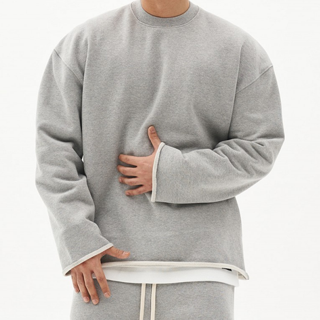 Men's Loose Fit Sweatshirt | 100% Cotton | Solid Color Pullover | Long Sleeve | Crew Neck | Casual Basic Street Style | Eco-Friendly | Fall Winter Spring | Breathable Soft | Classic Comfortable Activewear