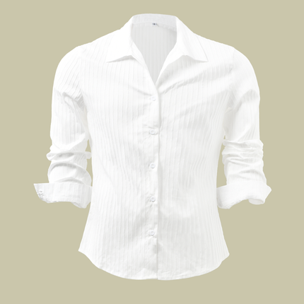 Men's Long Sleeve Striped Lapel Shirt | Solid Color | Button-Up Closure | Versatile Fit | High-Quality Fabric | Casual to Semi-Formal Wear | Multiple Sizes