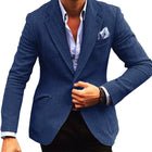 Men's Herringbone Wool Blend Blazer | Single Breasted | Vintage Style | Tailored Fit | Lapel Collar | Formal & Casual Versatility | Warm & Comfortable Outerwear | Easy Care | Various Sizes Available