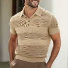 Men's Knitted Breathable Polo Neck Short Sleeve T-Shirt | Summer Casual Fashion | Lightweight Comfort | Available in Sizes S-3XL | Versatile Style for Warm Weather
