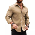 Men's Slim Fit Long Sleeve Shirt | Casual Cotton Blend | Lapel Collar | Versatile Button-Down Closure | Lightweight Breathable Fabric | Stylish Dress for Everyday Wear