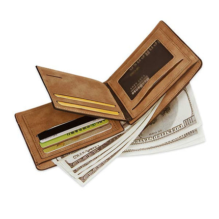 Vintage Leather Slim Wallet | High Quality Leather | Soft Touch | Contrasting Color | Quick Access Card Slots | Compact Design