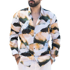Men's Retro Colorblock Long Sleeve Shirt | Casual Cotton | Bold Print | Lapel Collar | Relaxed Fit | Button Down | Versatile Styling | Comfortable | High Quality Fabric | Perfect for Any Occasion